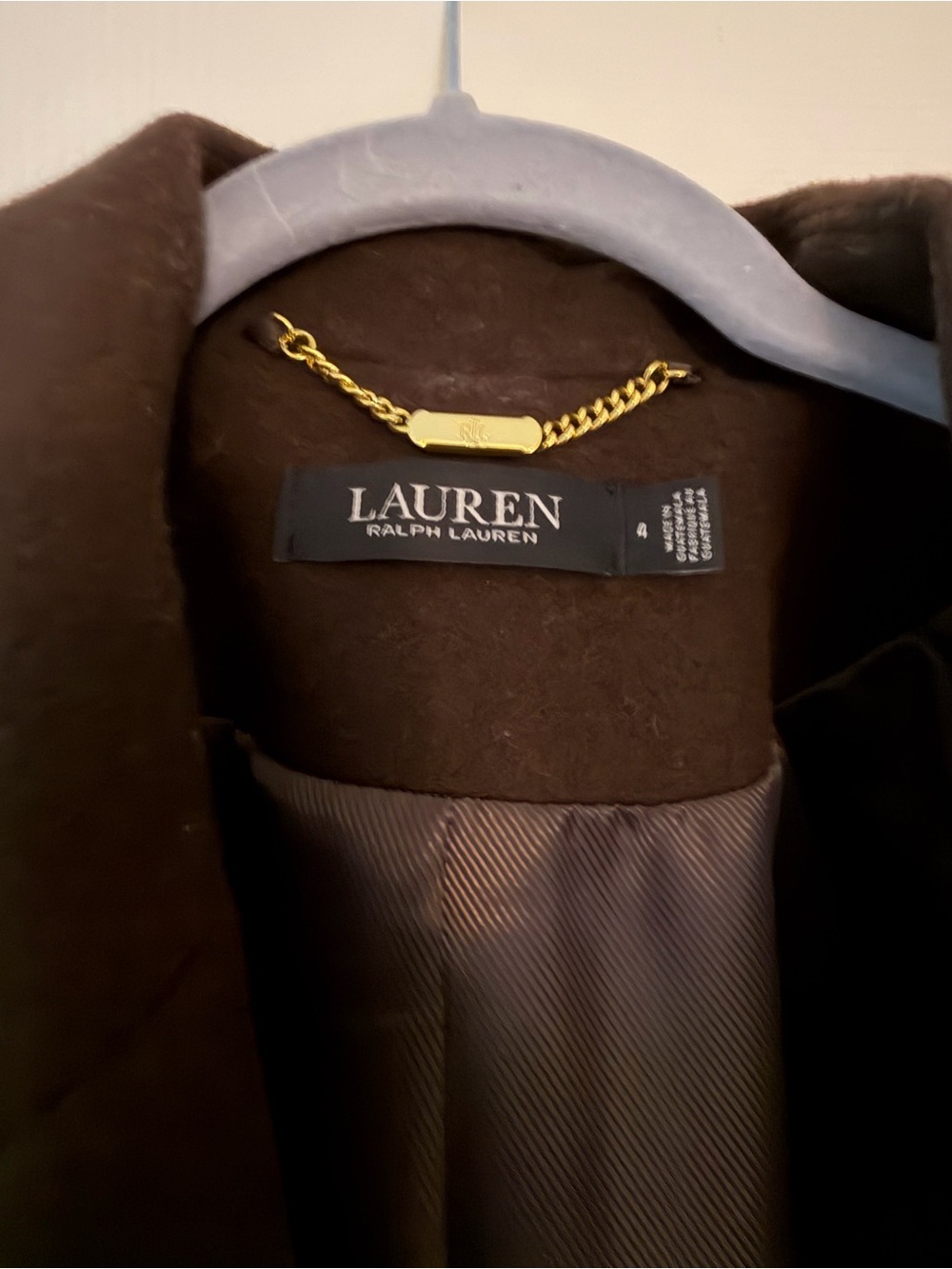 Ralph Lauren Chocolate Brown Wool Wrap Coat - Picture 10 of 10